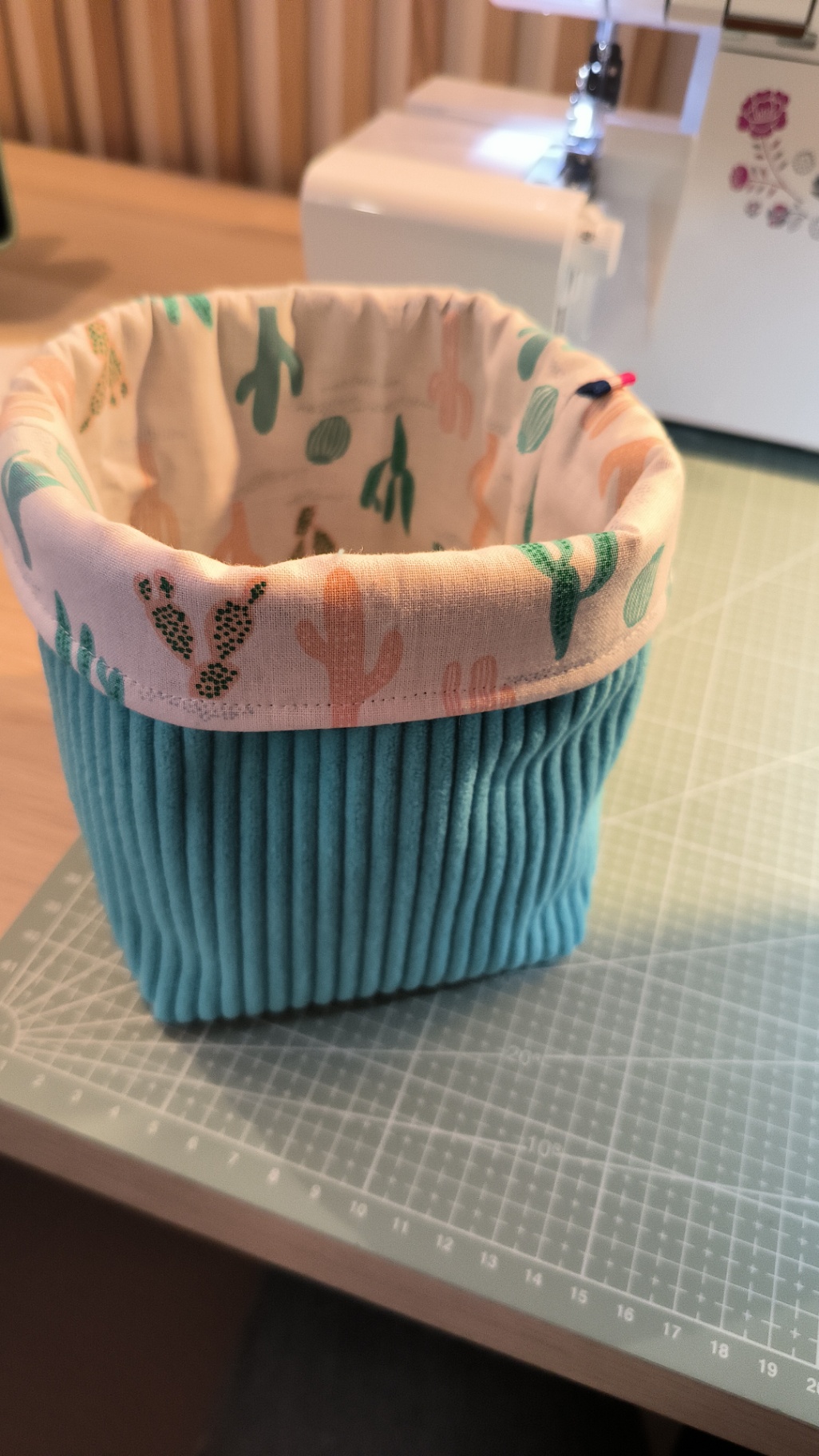 Panier turquoise cactus