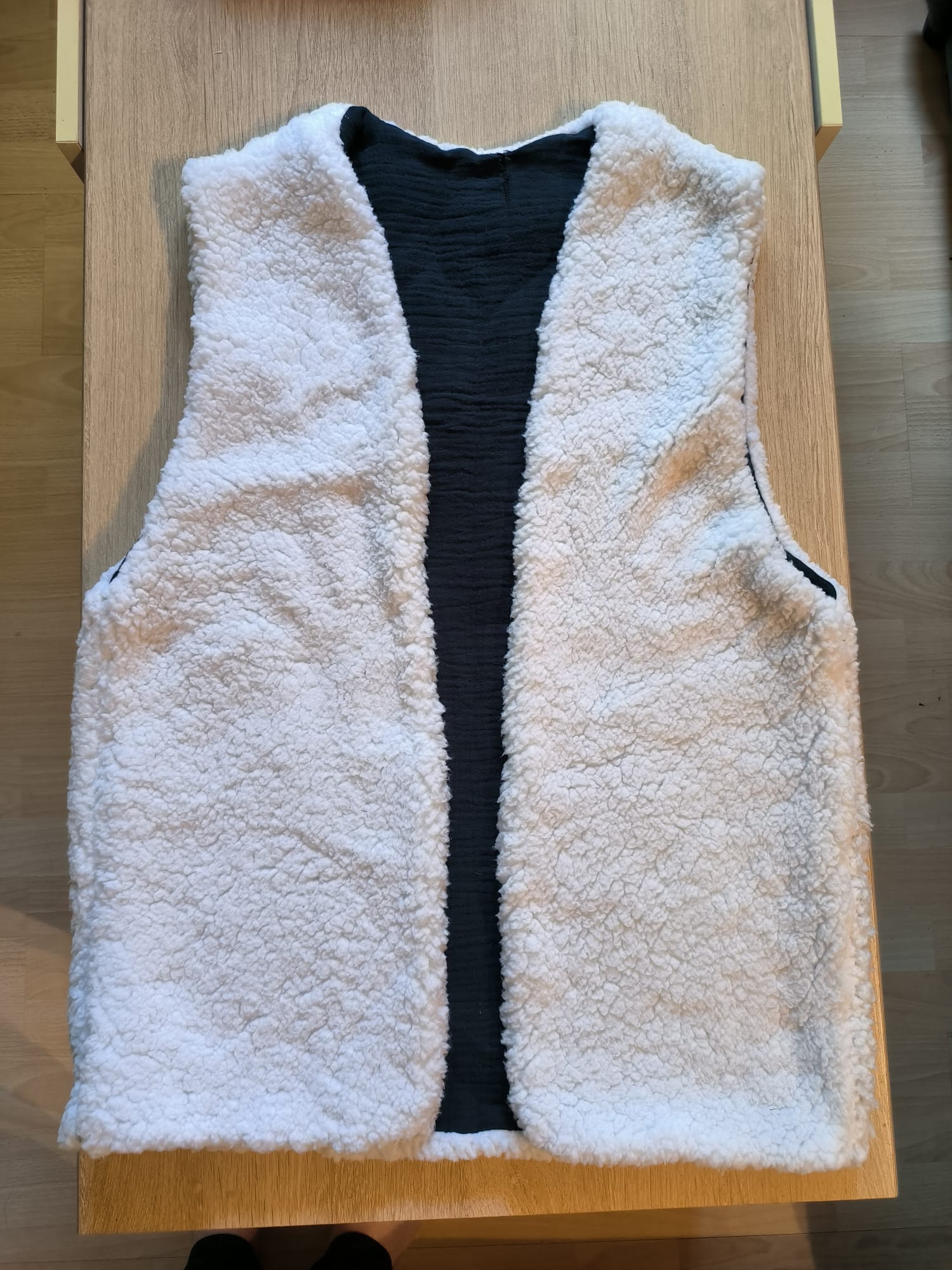 Gilet berger adulte moumoute & double gaze marine